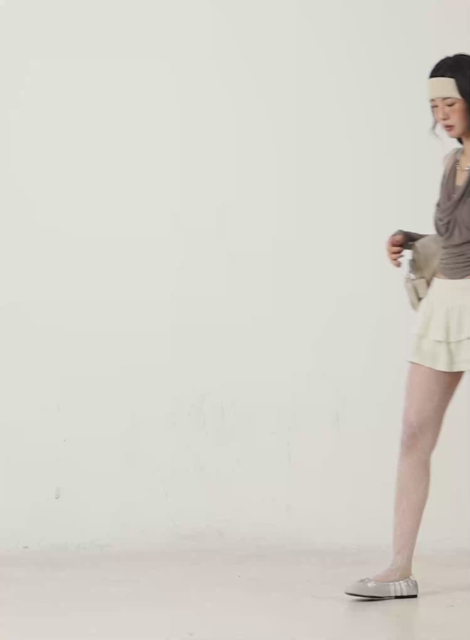 Draped Halter Layered Long Sleeve Top CN517