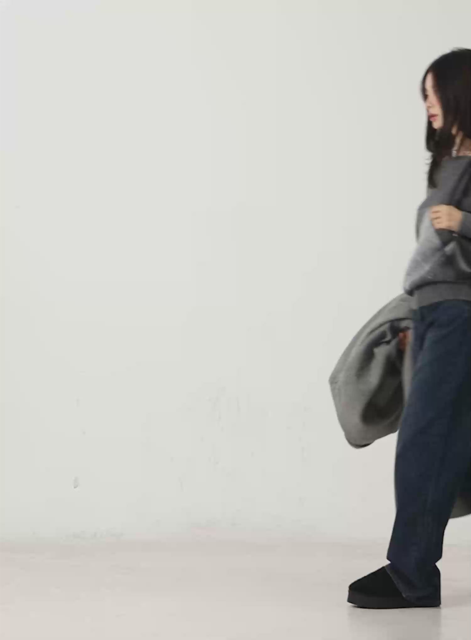 Argyle Off-Shoulder Knit Sweater CN518