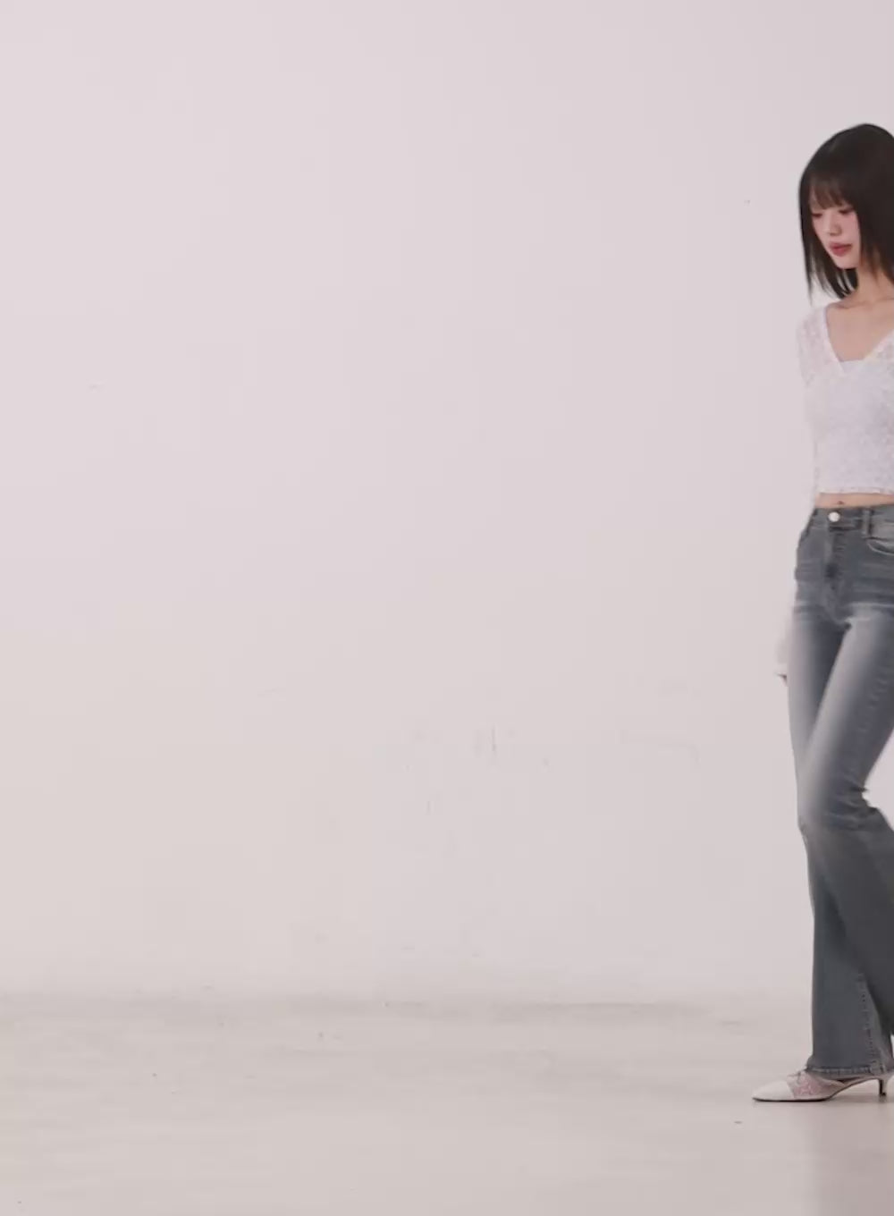 Sheer Lace Long-Sleeve Crop Top CA522