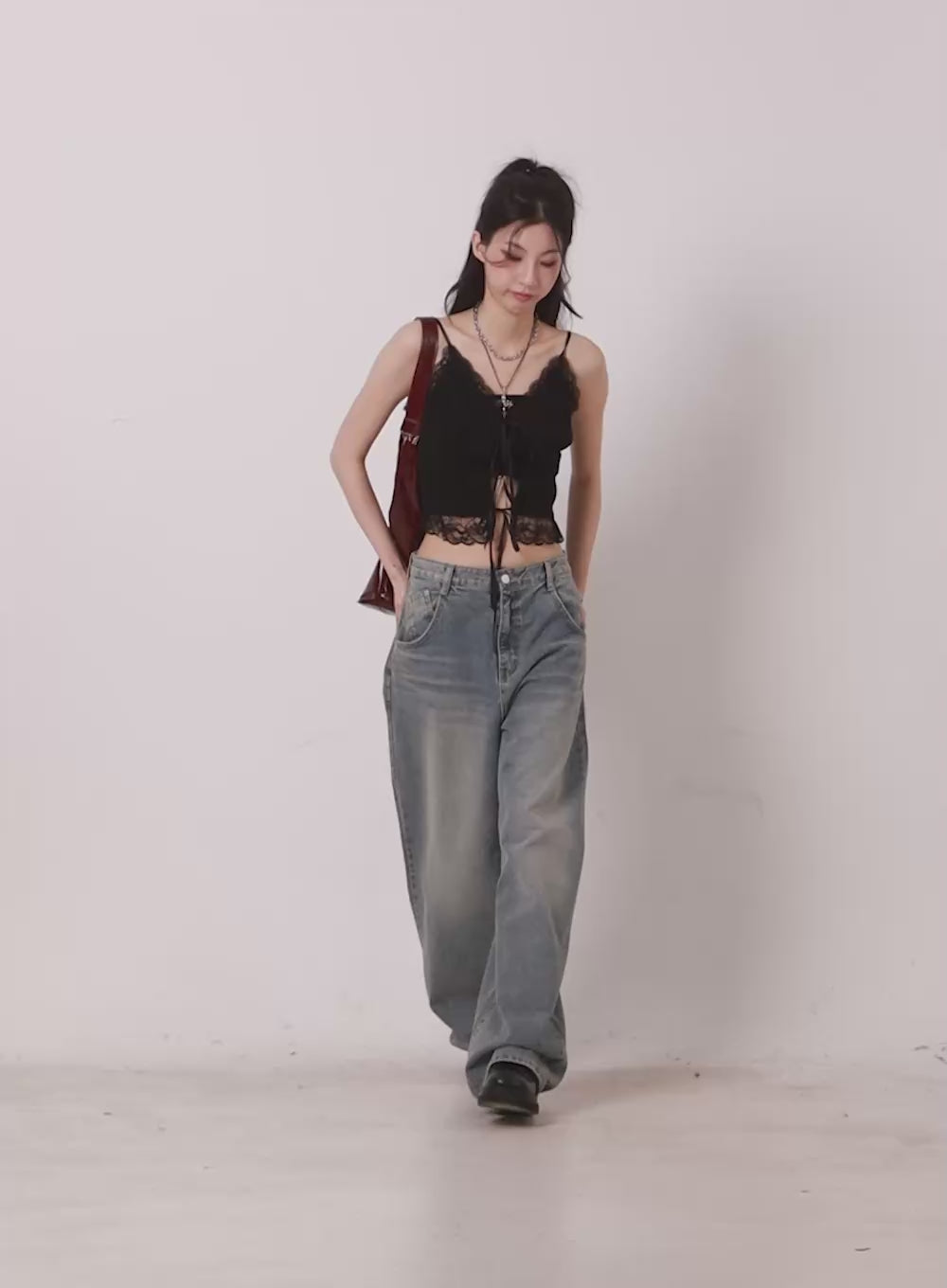 Sweetheart Lace Ribbon Cami Top CA514