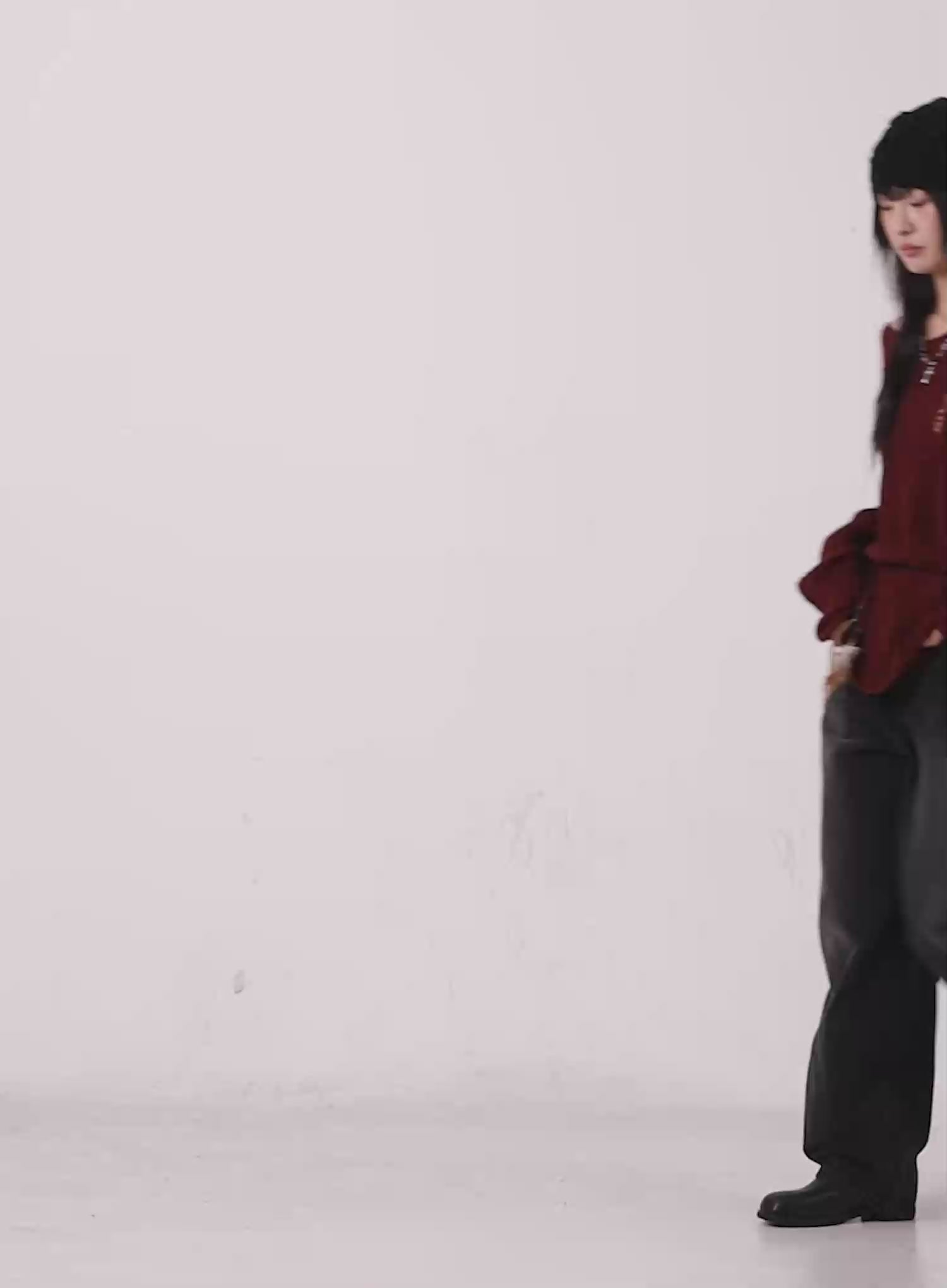 Distressed Off-Shoulder Sweater CC1809