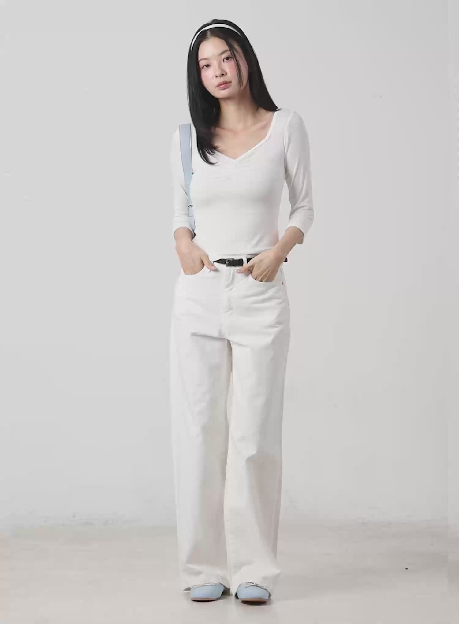 Wide Leg Cotton Pants IM524