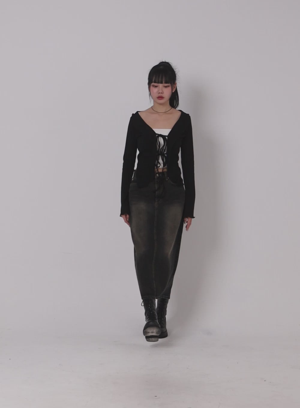 Knotted Long Cardigan CJ411