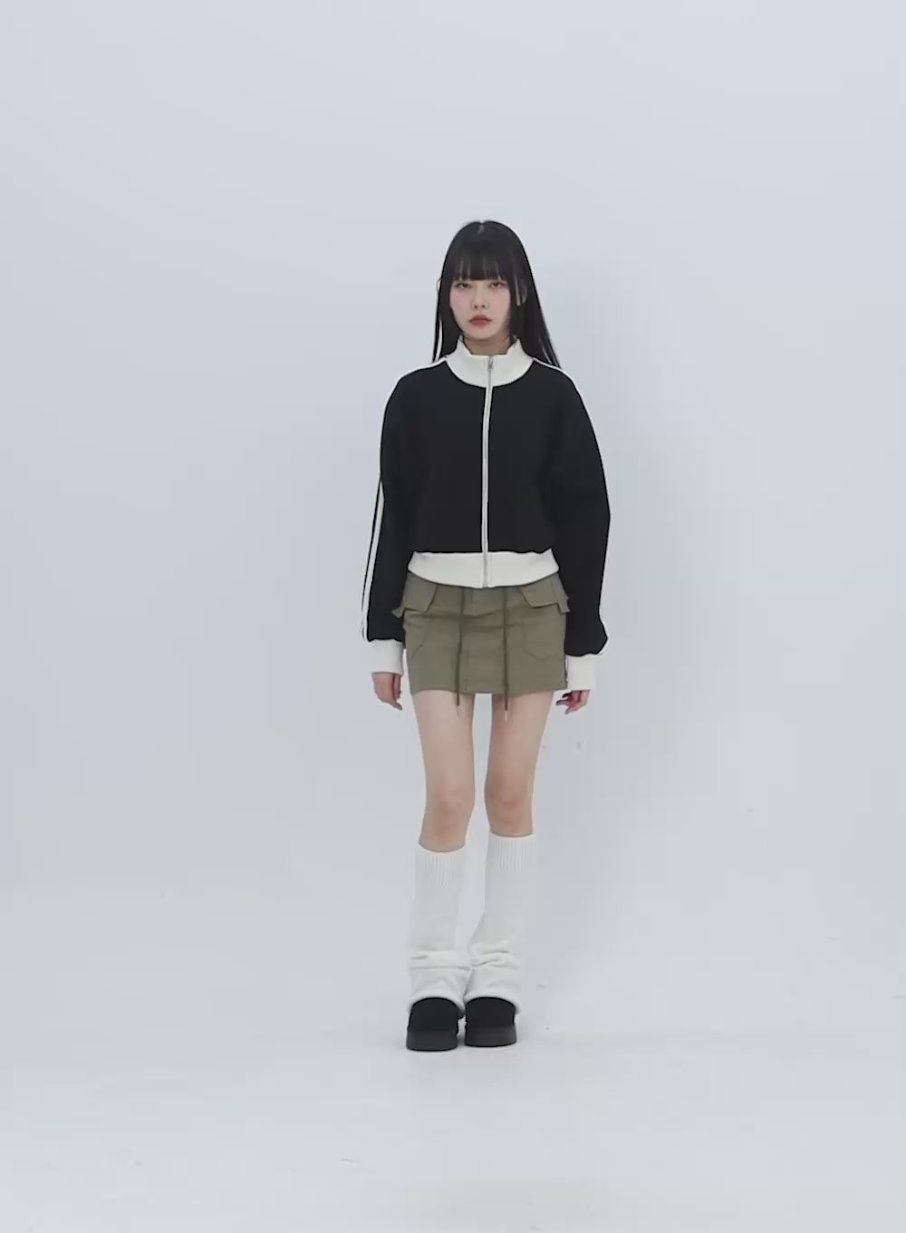 A-Line String Mini Cargo Skirt IN302