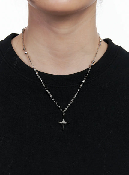 Beaded Star Charm Necklace IN514