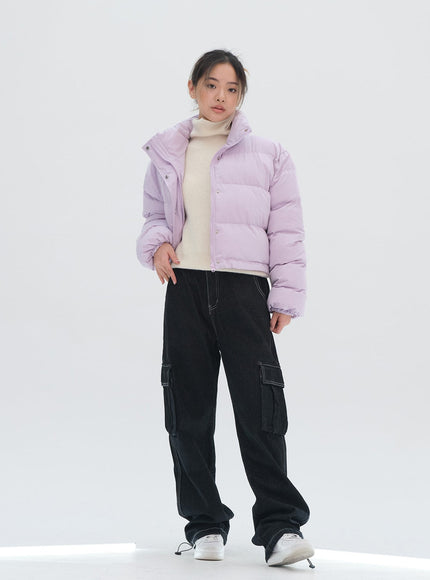 Wide Leg Denim Cargo Pants