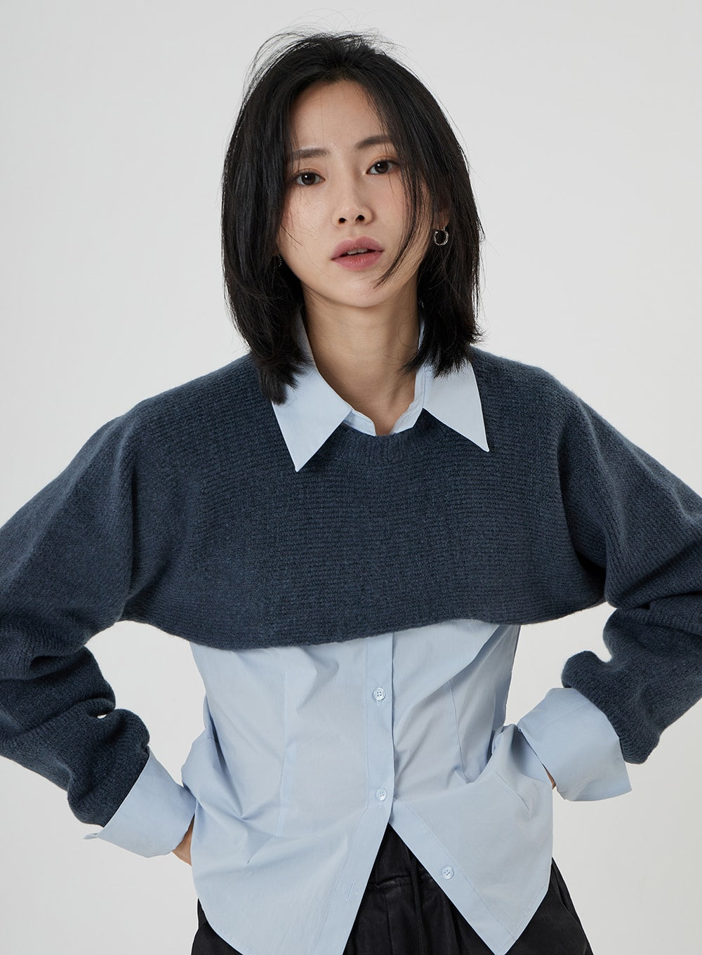 Long Sleeves Crop Knit ON23 - Lewkin