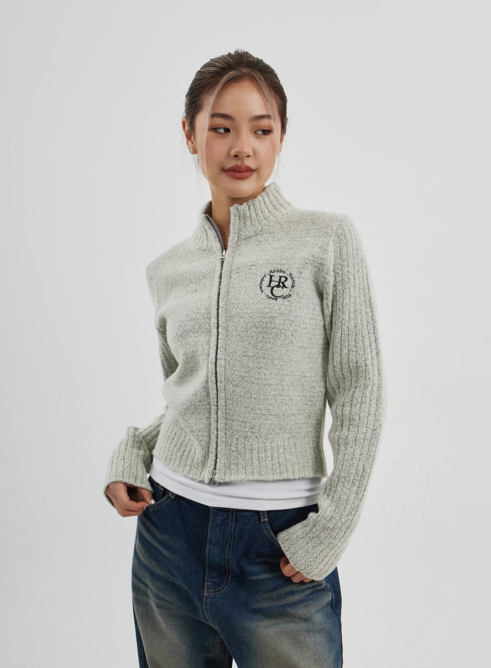 Ralph Lauren Cable Knit Zip Up Sweater