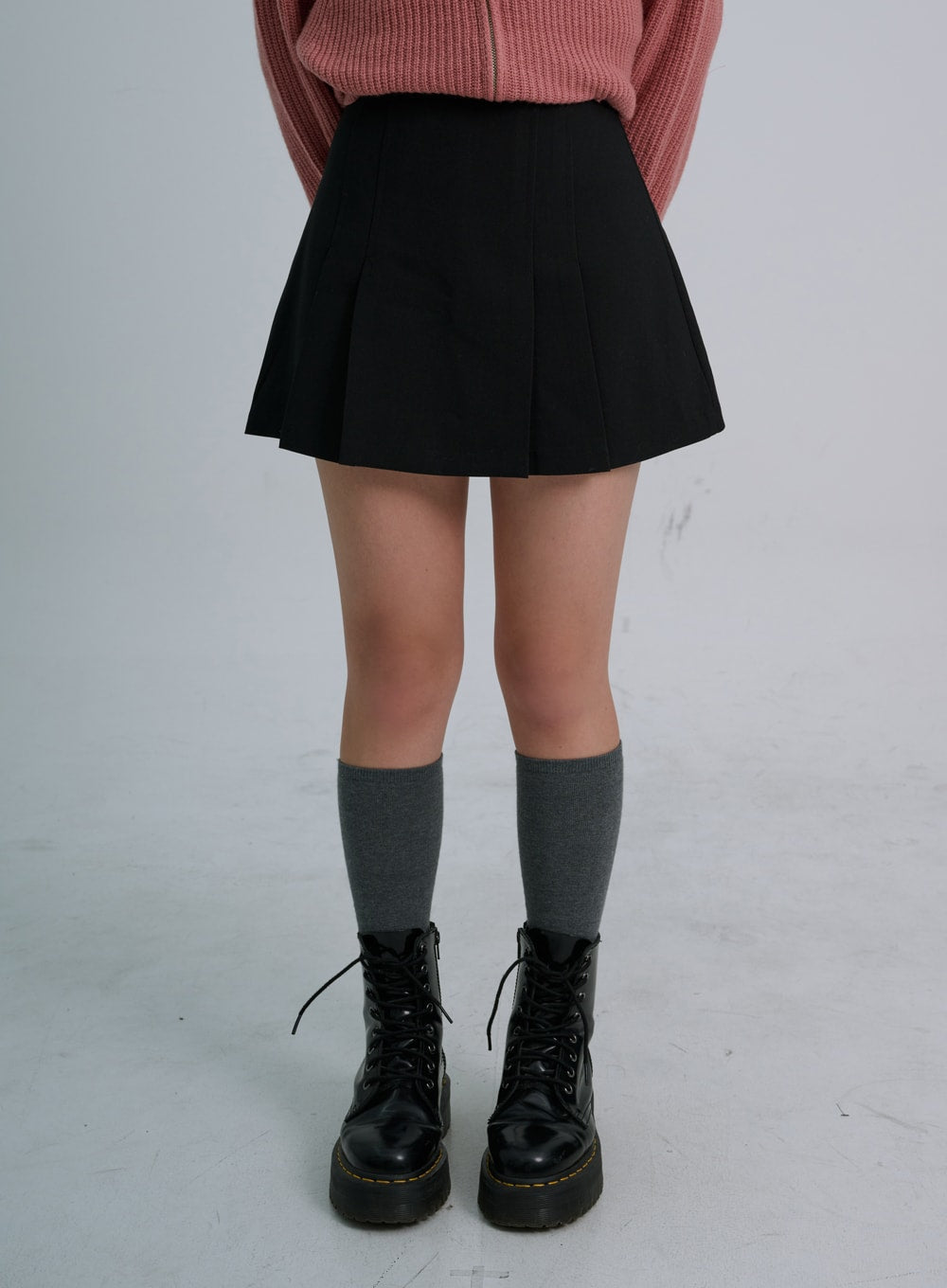 A-Line Pleated Mini Skirt CO21 - Lewkin