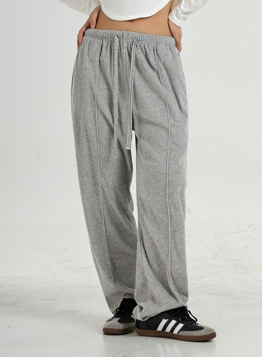  SCOFEEL Women's Comfort Fit Wide Leg Velvet Pants Drawstring  High Waist Velour Pants Grey : Clothing, Shoes & Jewelry