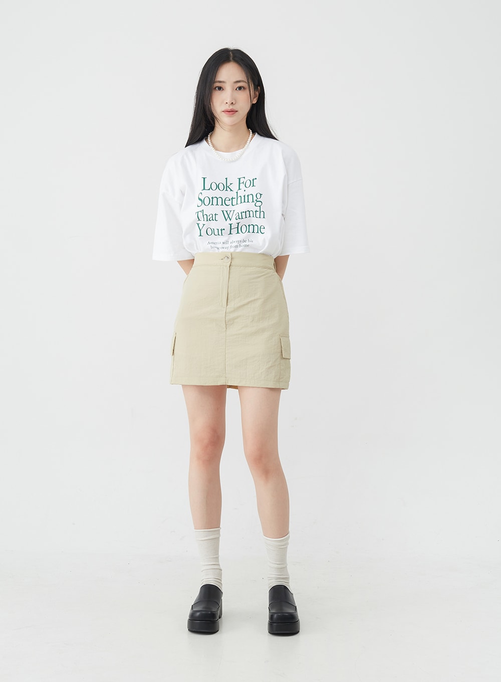 Nylon Double Pocketed Mini Skirt OJ29 - Lewkin