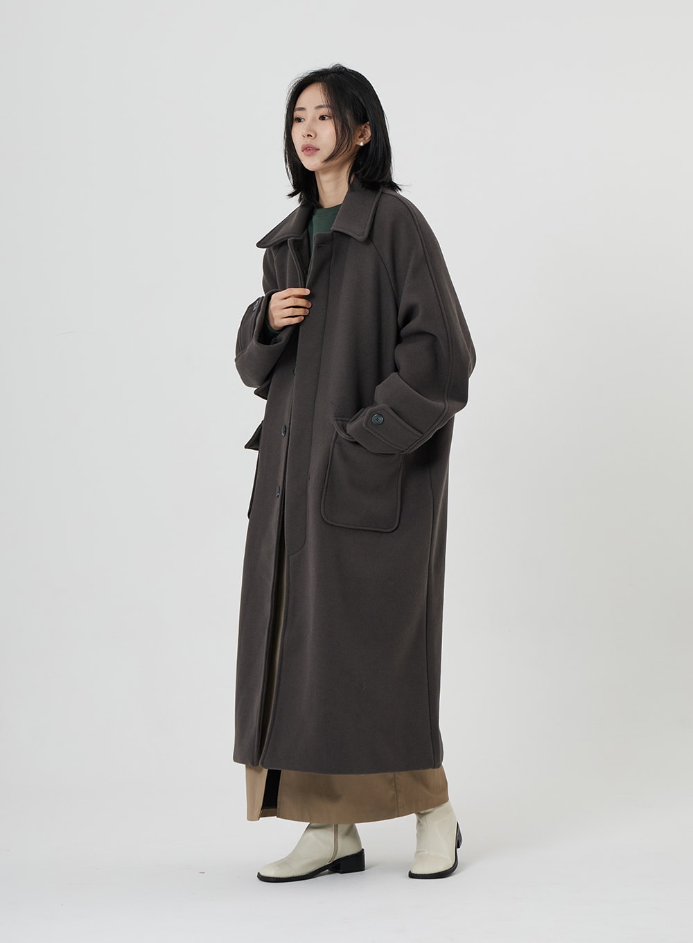 Button Long Coat ON23 - Lewkin