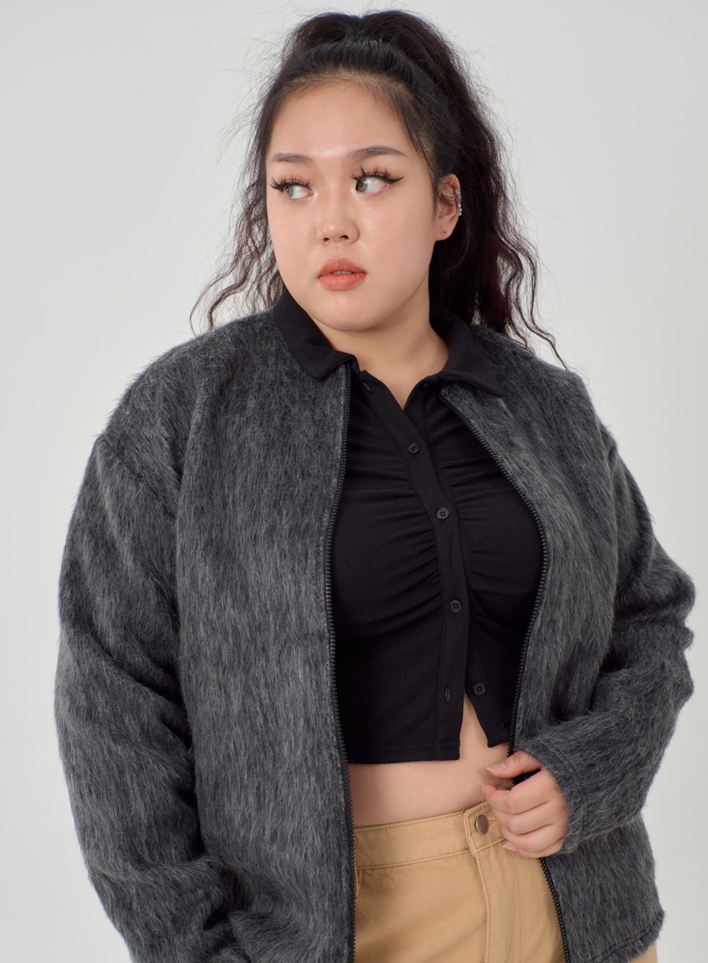 Plus size sale faux fur cardigan