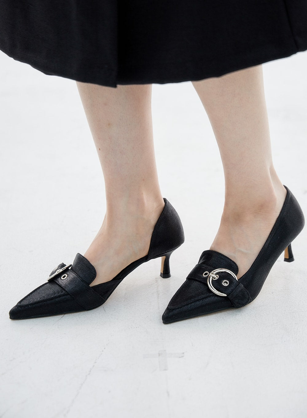 Simmi London platform heeled shoes with embellished buckle in black | ASOS