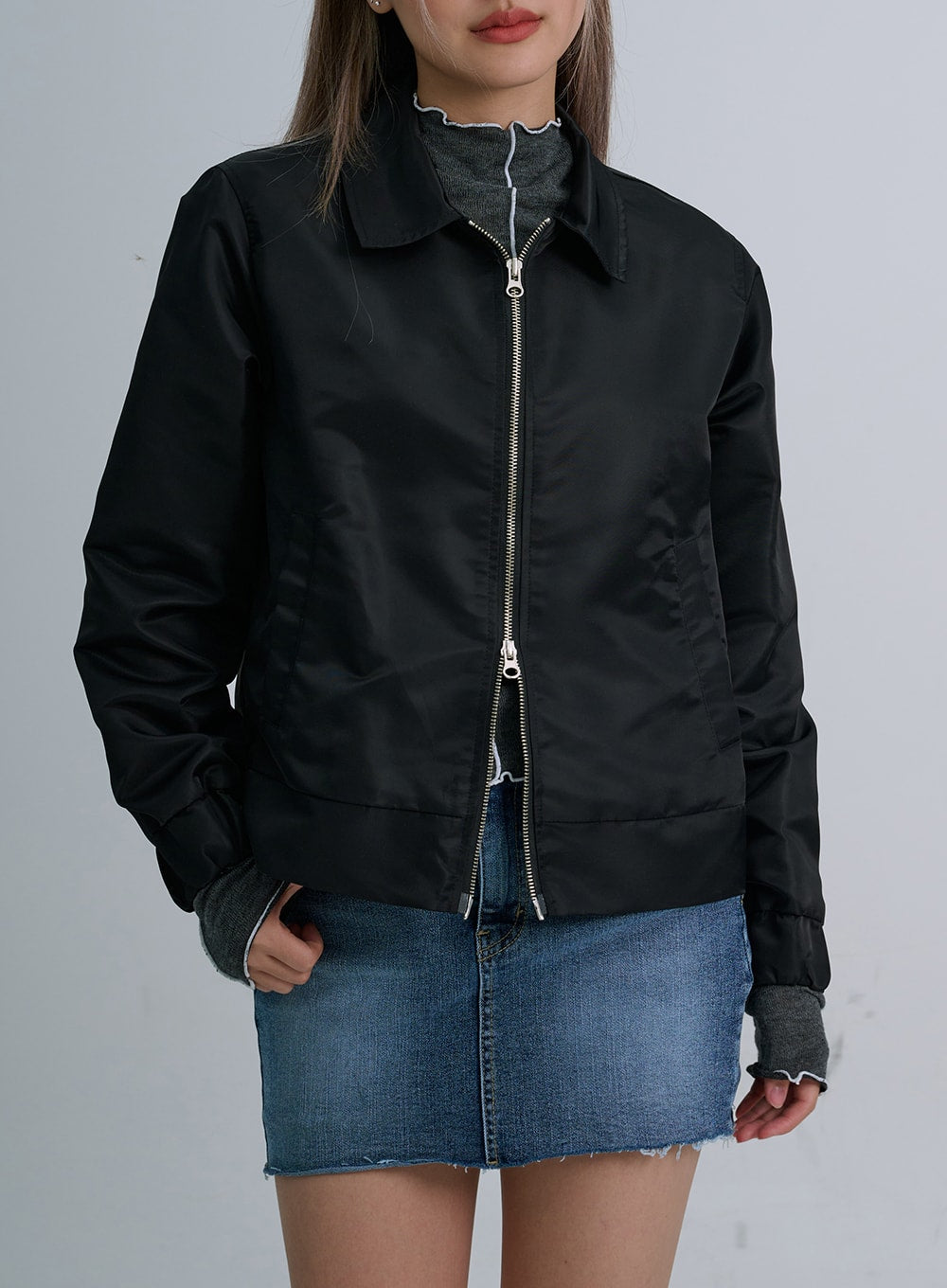 2 way zipper discount jacket