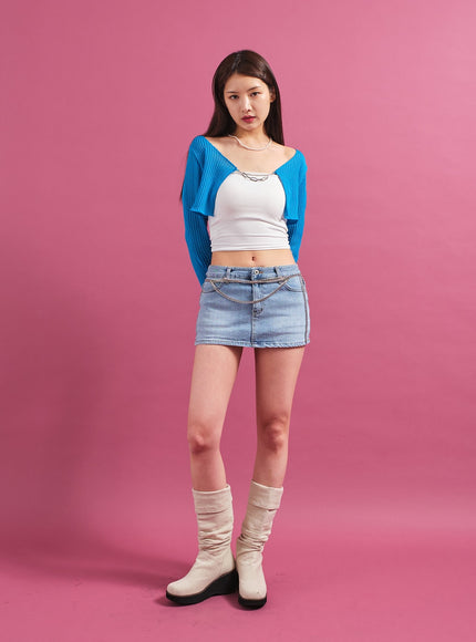 Chain Tied Crop Cardigan CM6