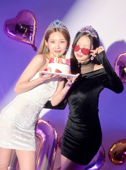 Velvet Off-Shoulder Mesh Neck Mini Dress BD23