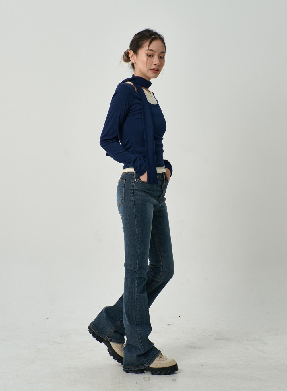 Slim fit: bootcut jeans - deep blue
