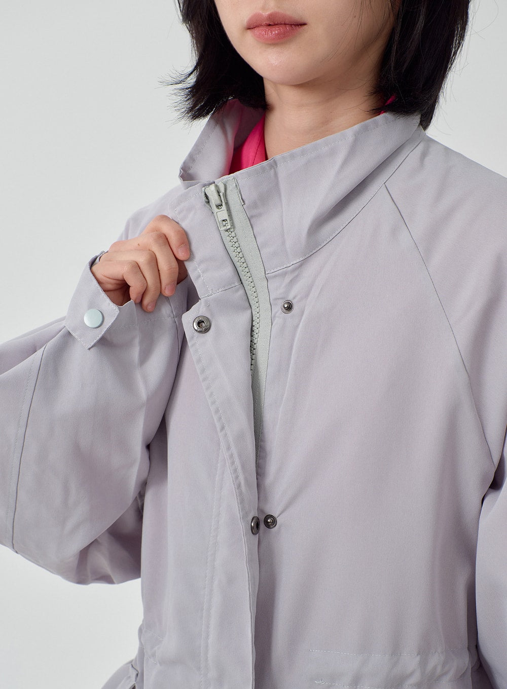 Pocket Oversized Zip-Up Coat OF301