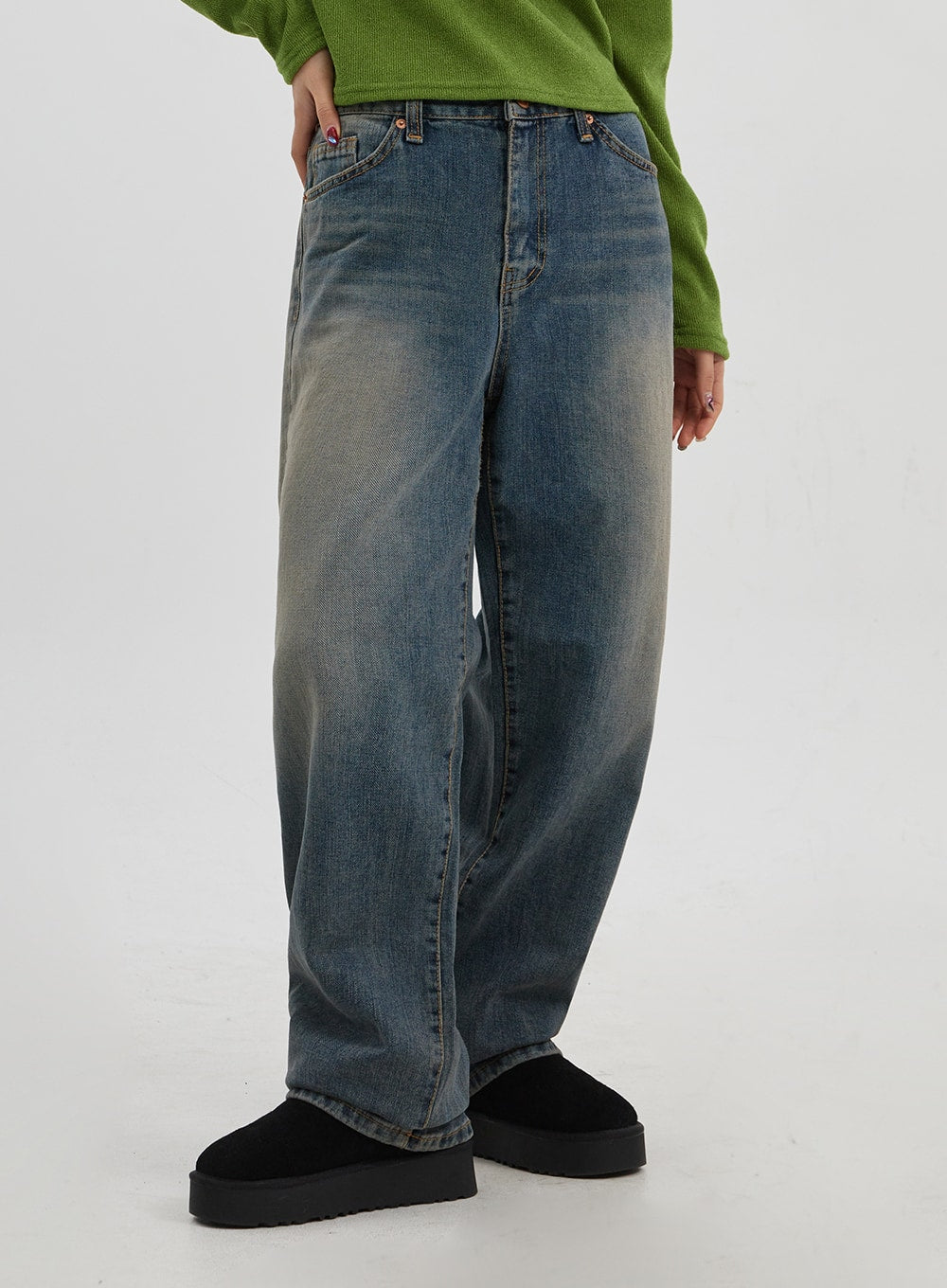 Mid-Rise Baggy Jeans Unisex CJ330
