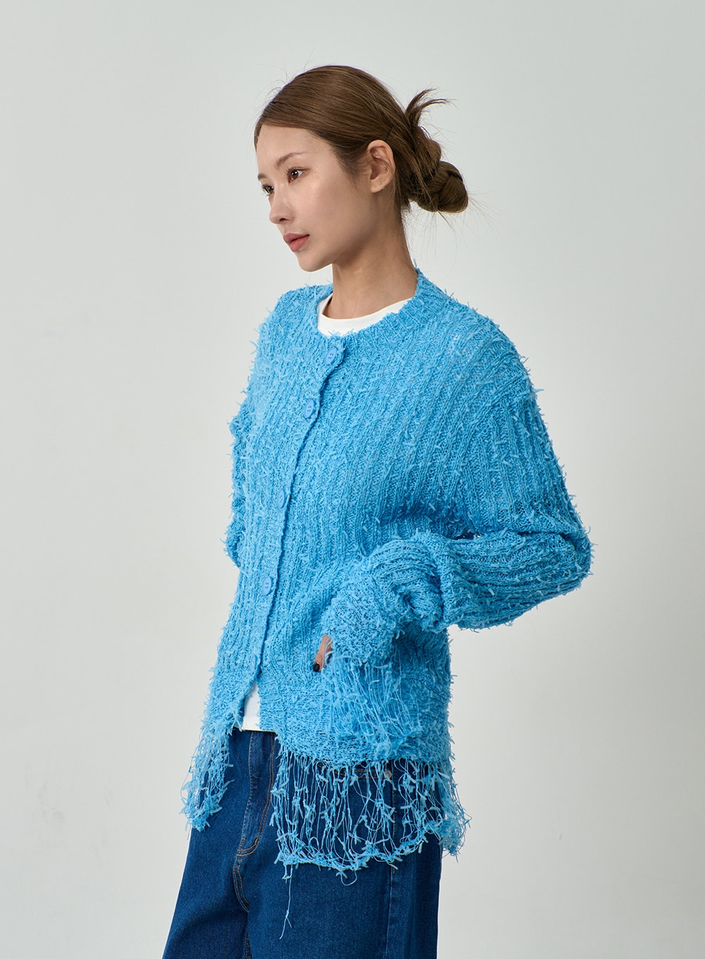 Zara frayed hotsell hem cardigan