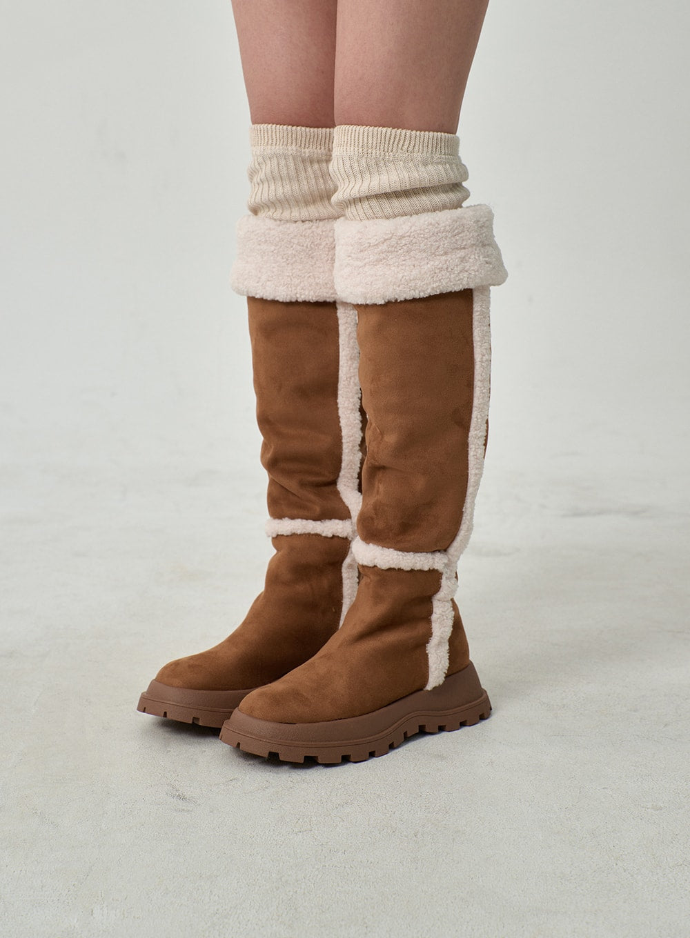 Over the clearance knee shearling boots