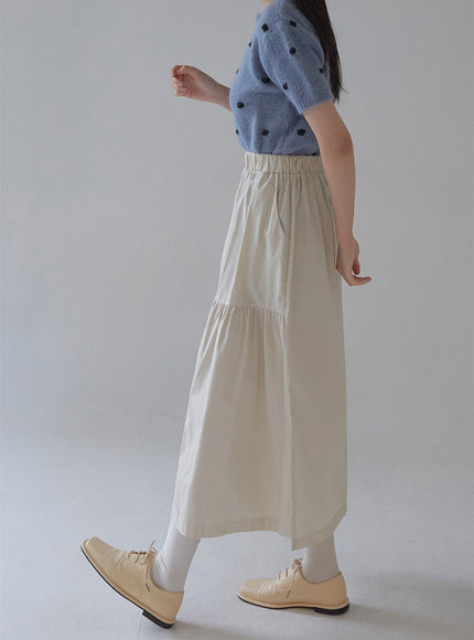 Shirring Long Band Skirt