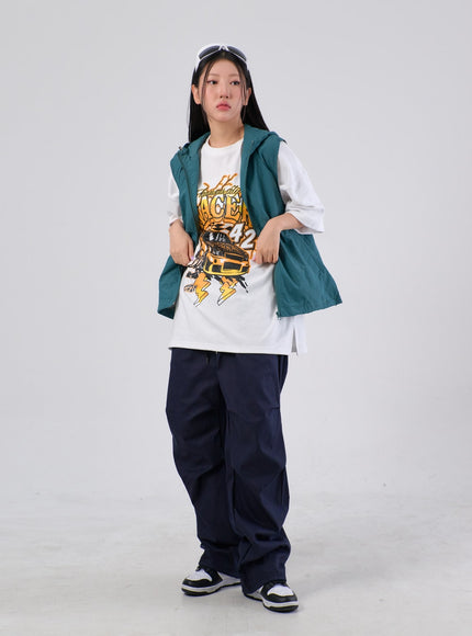 Nylon Hoodie Vest IA304