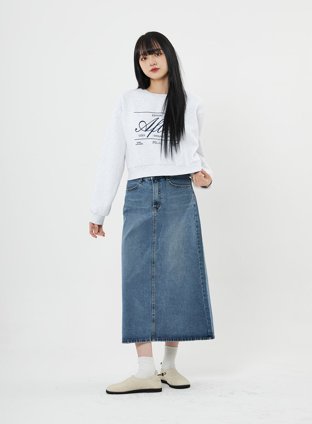Hard Tail Denim A-Line Maxi Skirt - Skirts - PinkOrchidFashion