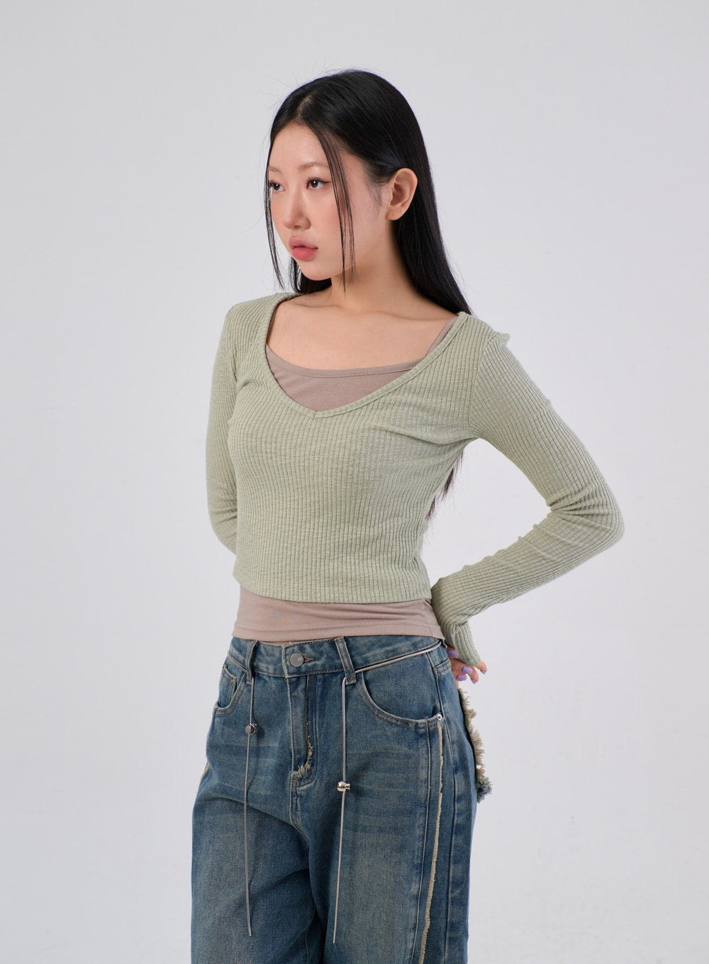 Scoop Neck Cropped Top IA304