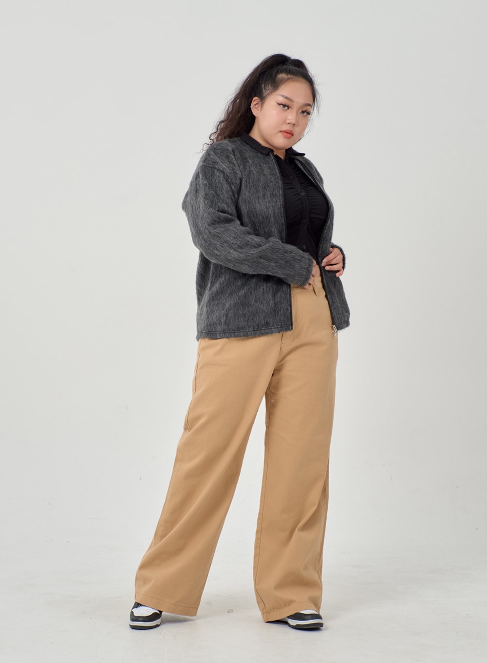 Plus Wide Straight Leg Cotton Pants ID20