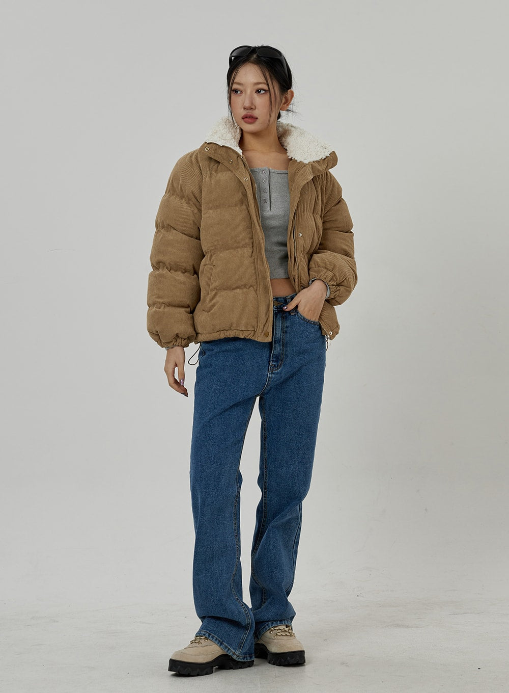 Bershka on sale cord puffer