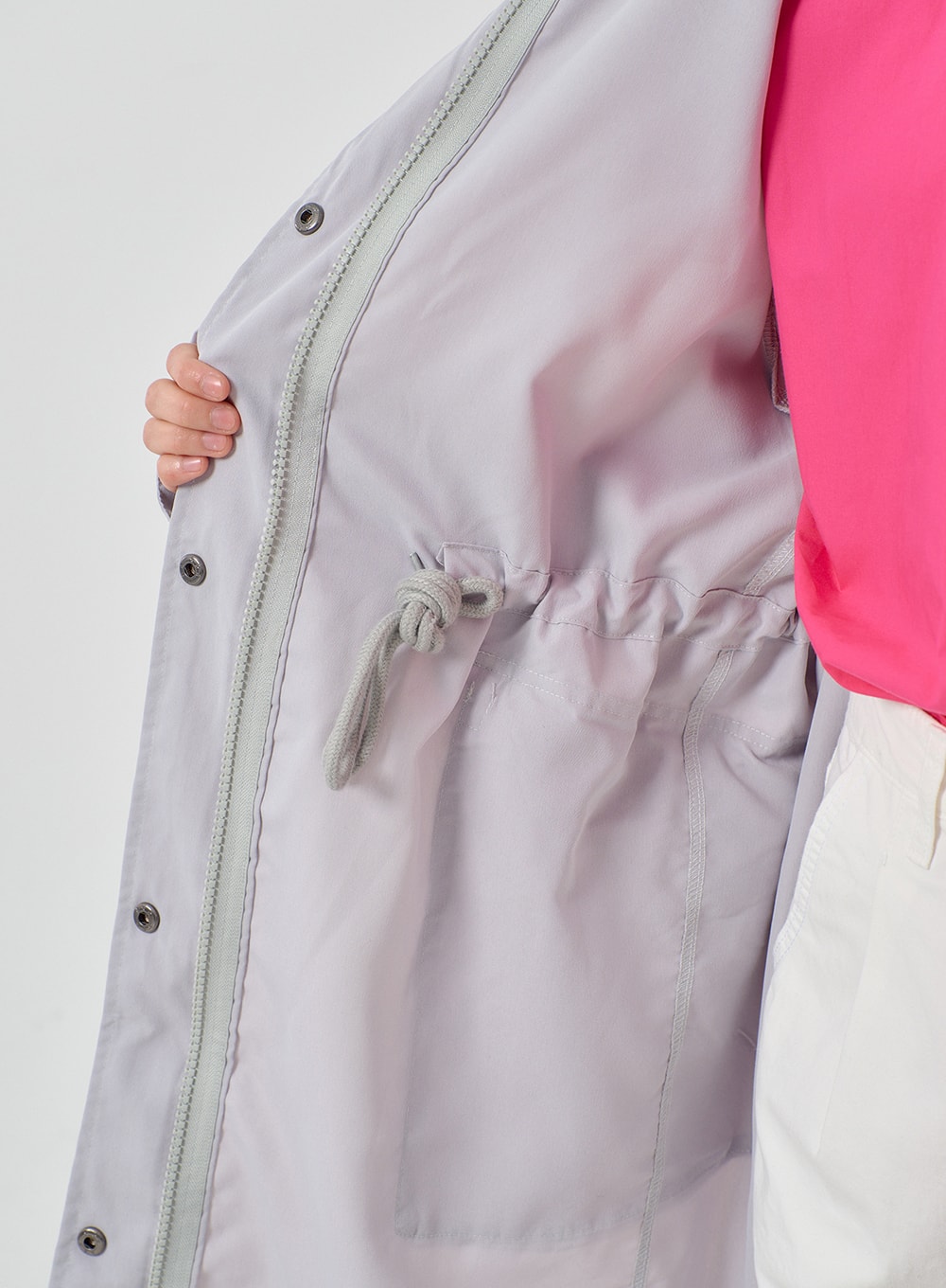 Pocket Oversized Zip-Up Coat OF301
