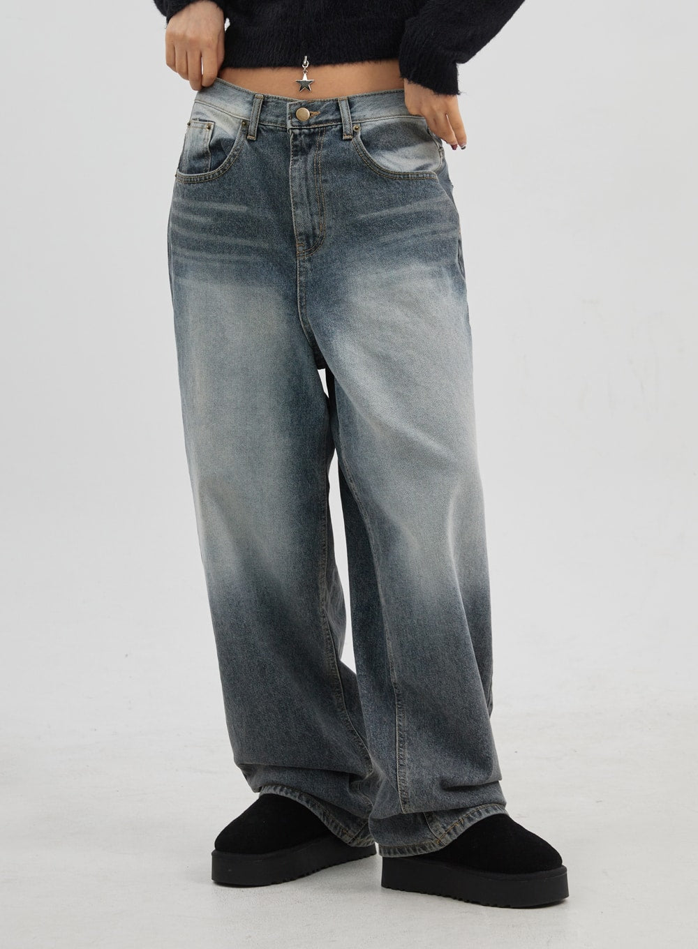 Baggy Low-Rise Jeans Unisex CJ326