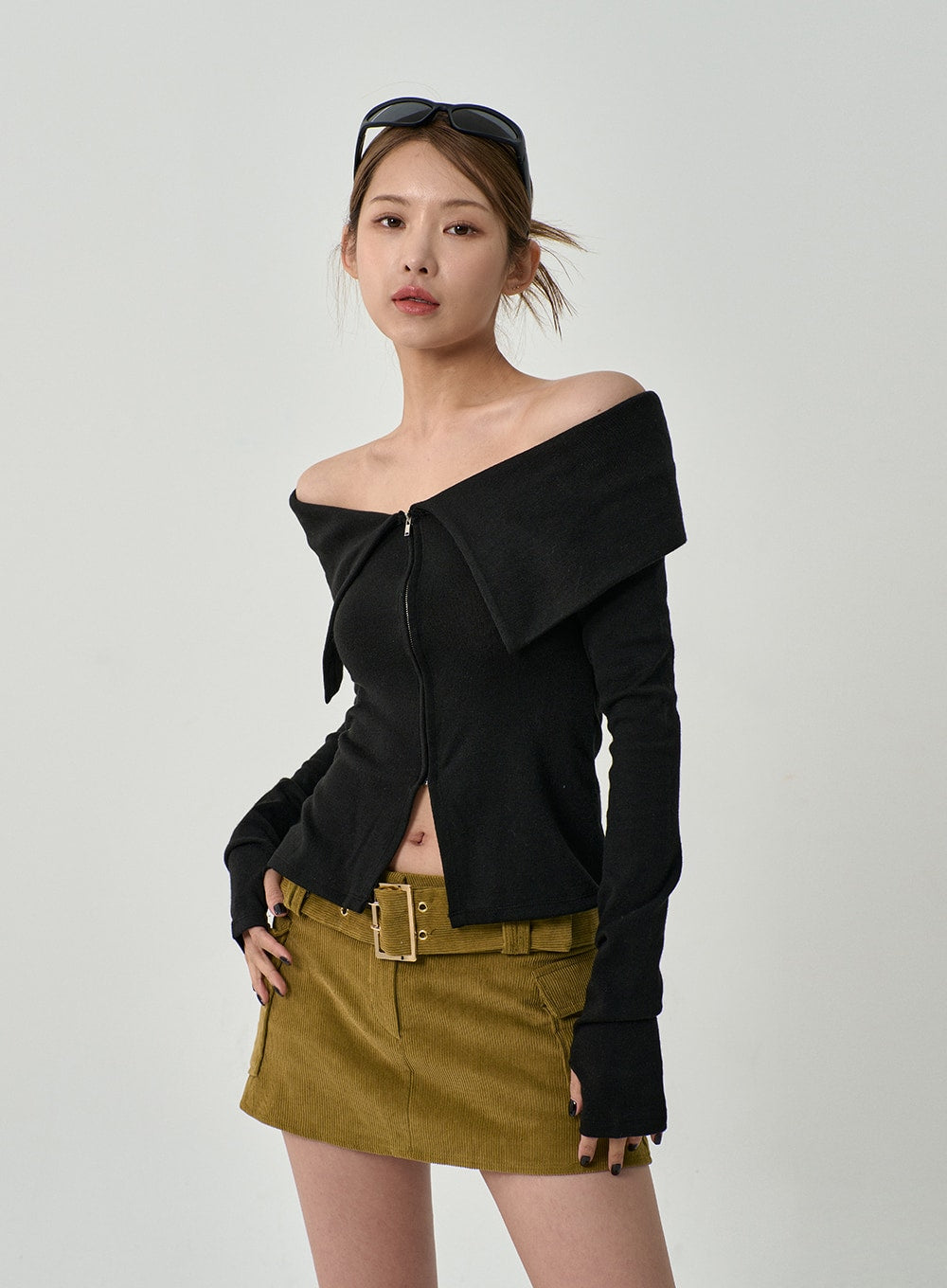 販売カスタムオーダー meer.／SHOULDER RIBBON RIB KNIT TOP ...