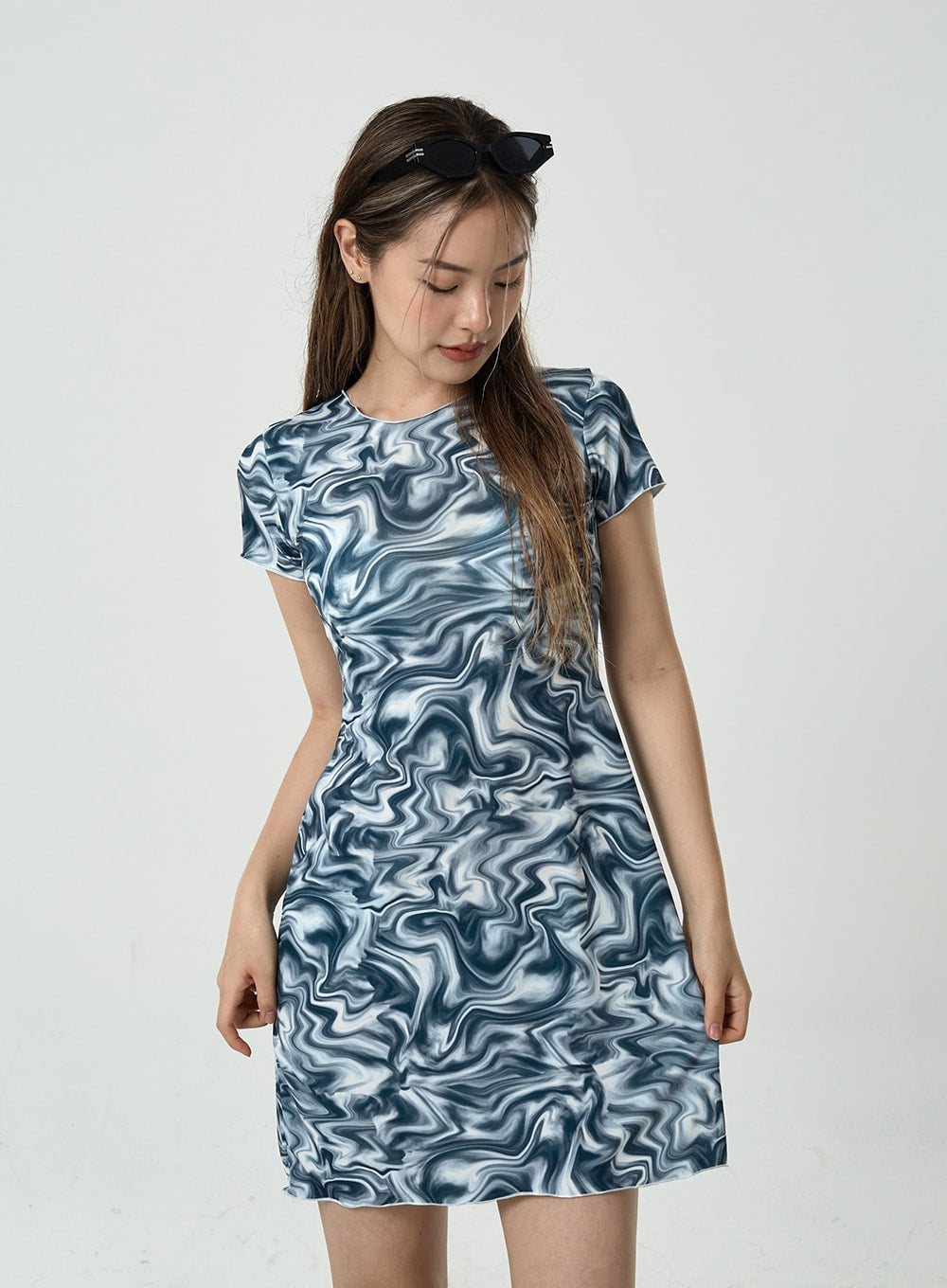 Windsor Stand Out Marble Print Cutout Midi Dress | CoolSprings Galleria