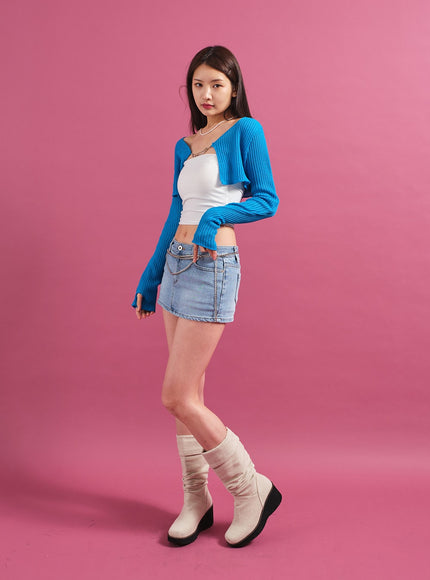 Chain Tied Crop Cardigan CM6