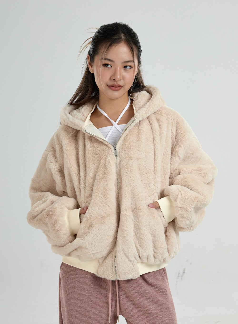 Soft best sale fur hoodie