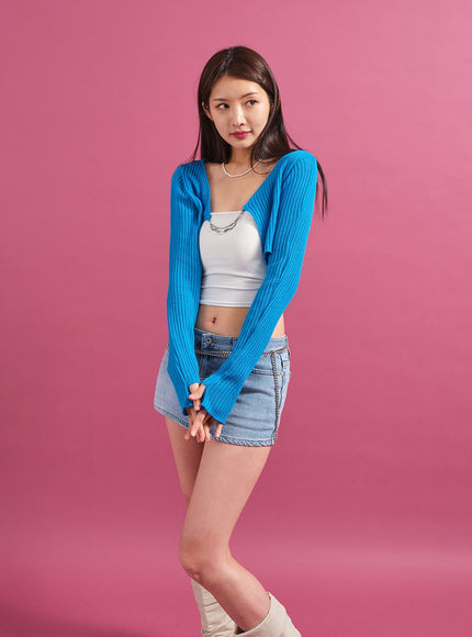 Chain Tied Crop Cardigan CM6