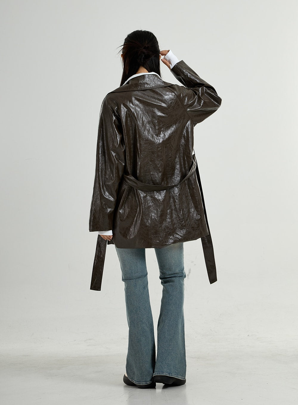 Zara vinyl outlet coat