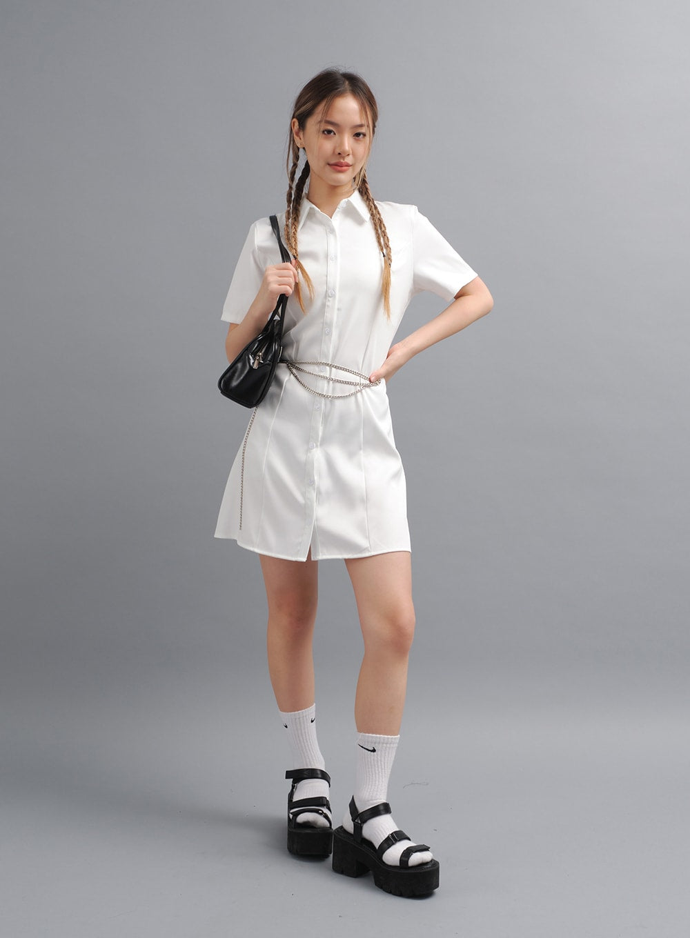 Slim Fit Mini Shirt Dress CY24