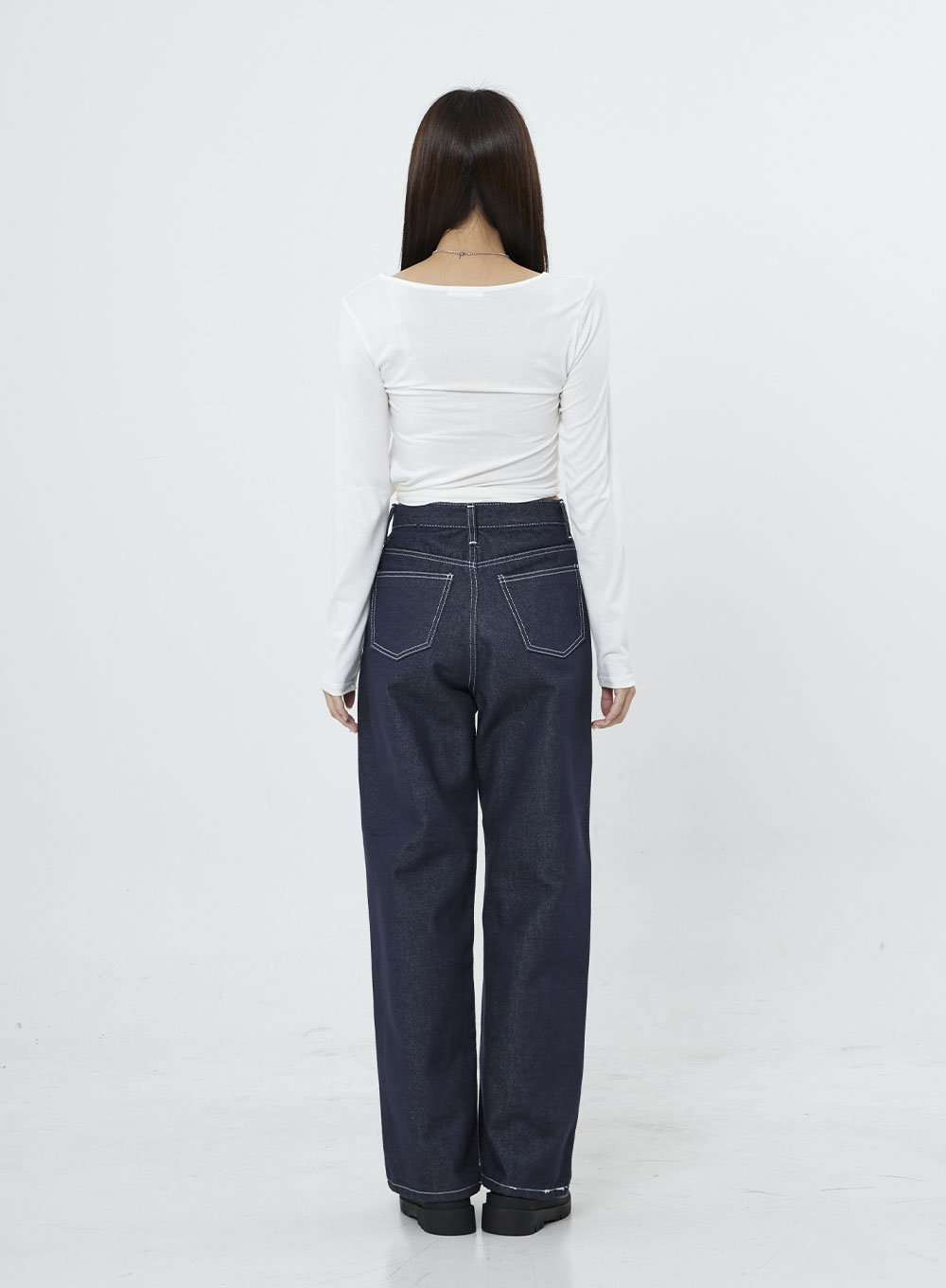 Semi Wide High Waist Pants BO11 - Lewkin