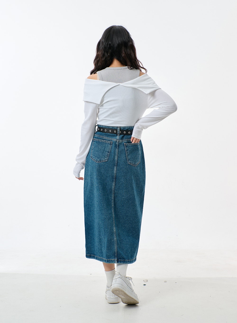 Dark Wash Denim Maxi Skirt – Urban Planet