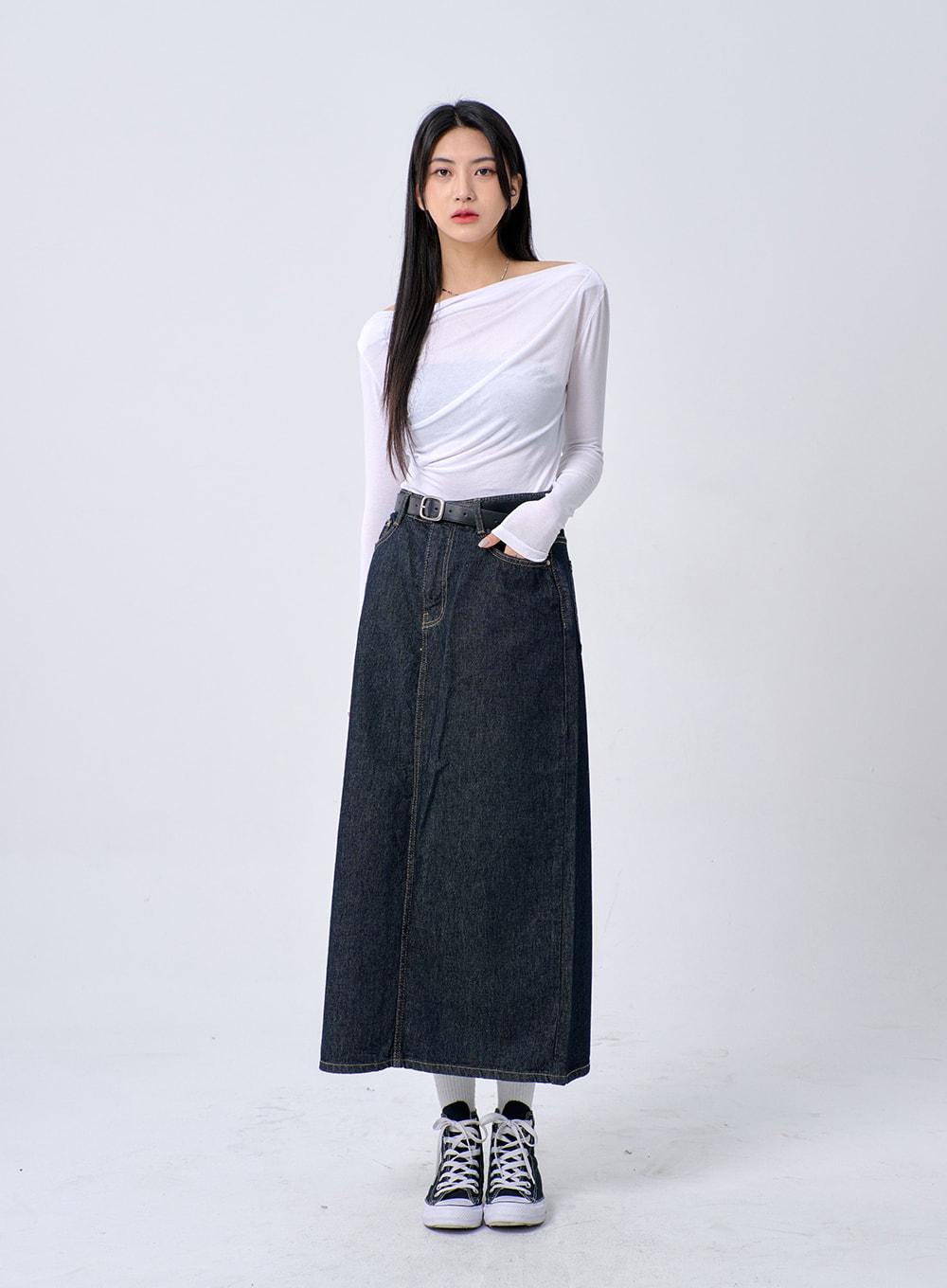 White Pleated Midi Skirt For Women 2023 Summer New High Waist Fashion Slim  Skirts Korean Fashion A-line Long Skirts For Female - Skirts - AliExpress