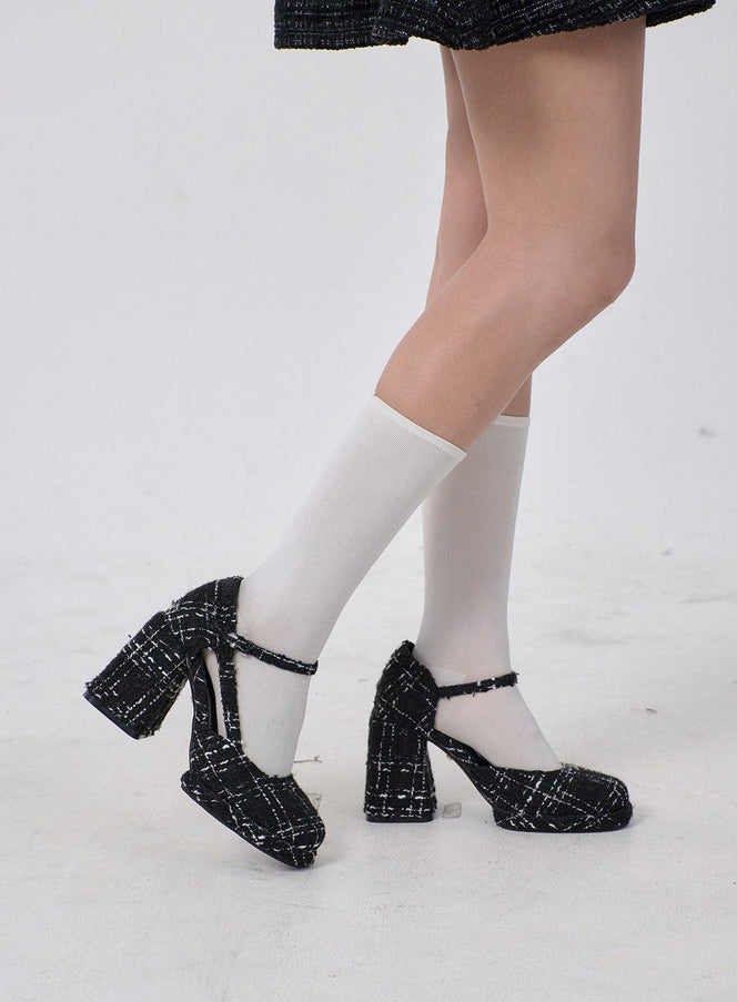 High Heel Schuhe mit runder Zehenschnalle BD19