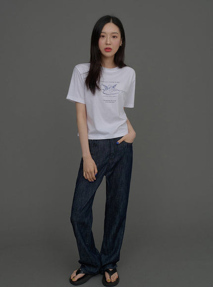 Indigo Wide Leg Jeans CCA15