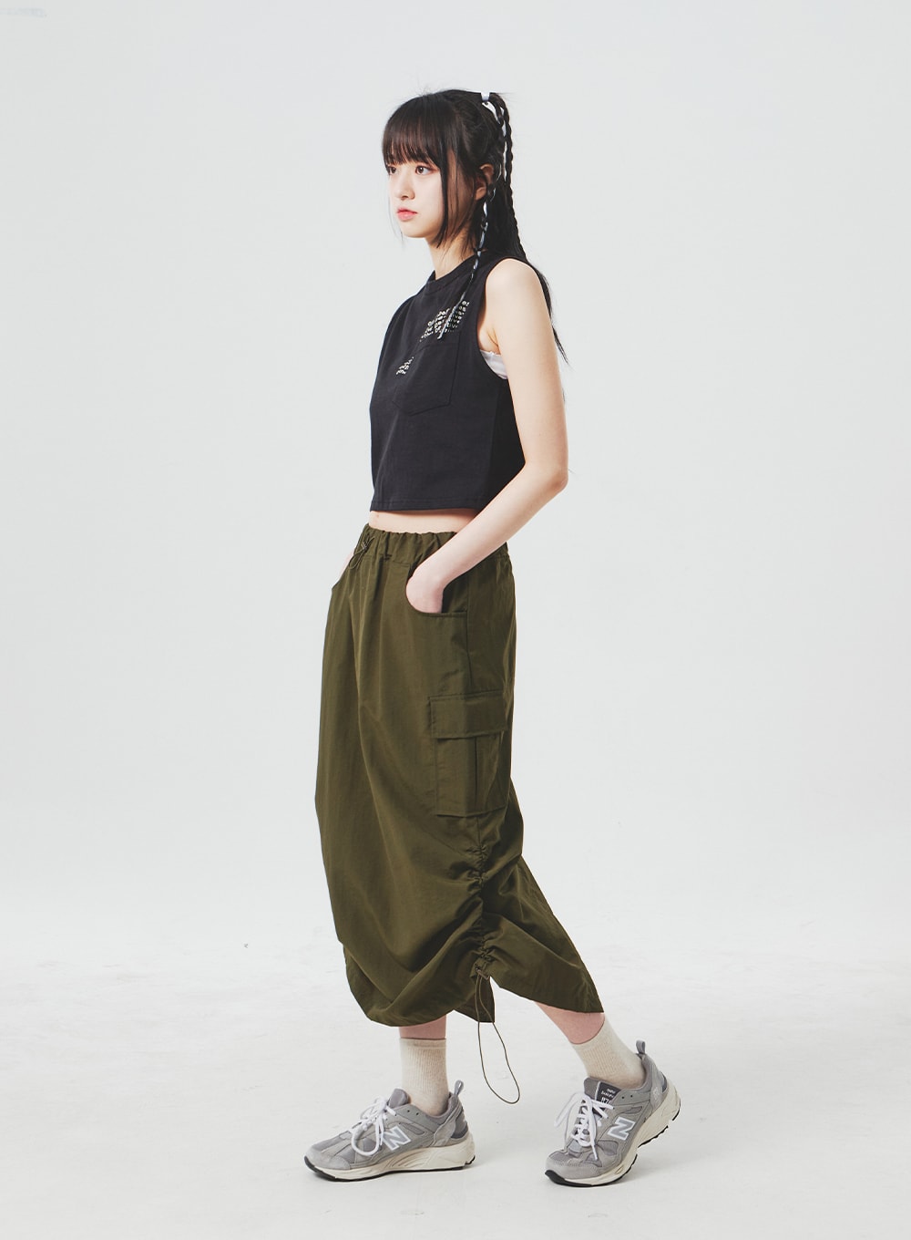 Parachute Cargo Maxi Skirt BA307