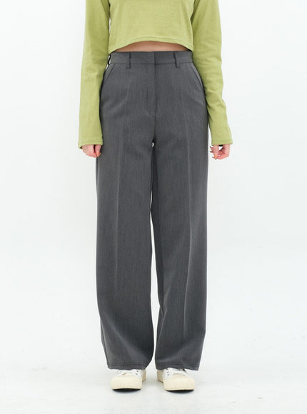 Basic Semi Wide Leg Tailored Pants BA18