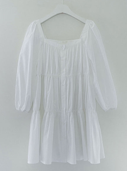 Square Neck Tiered Mini Dress