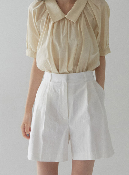 Cotton Pintuck Half Pants